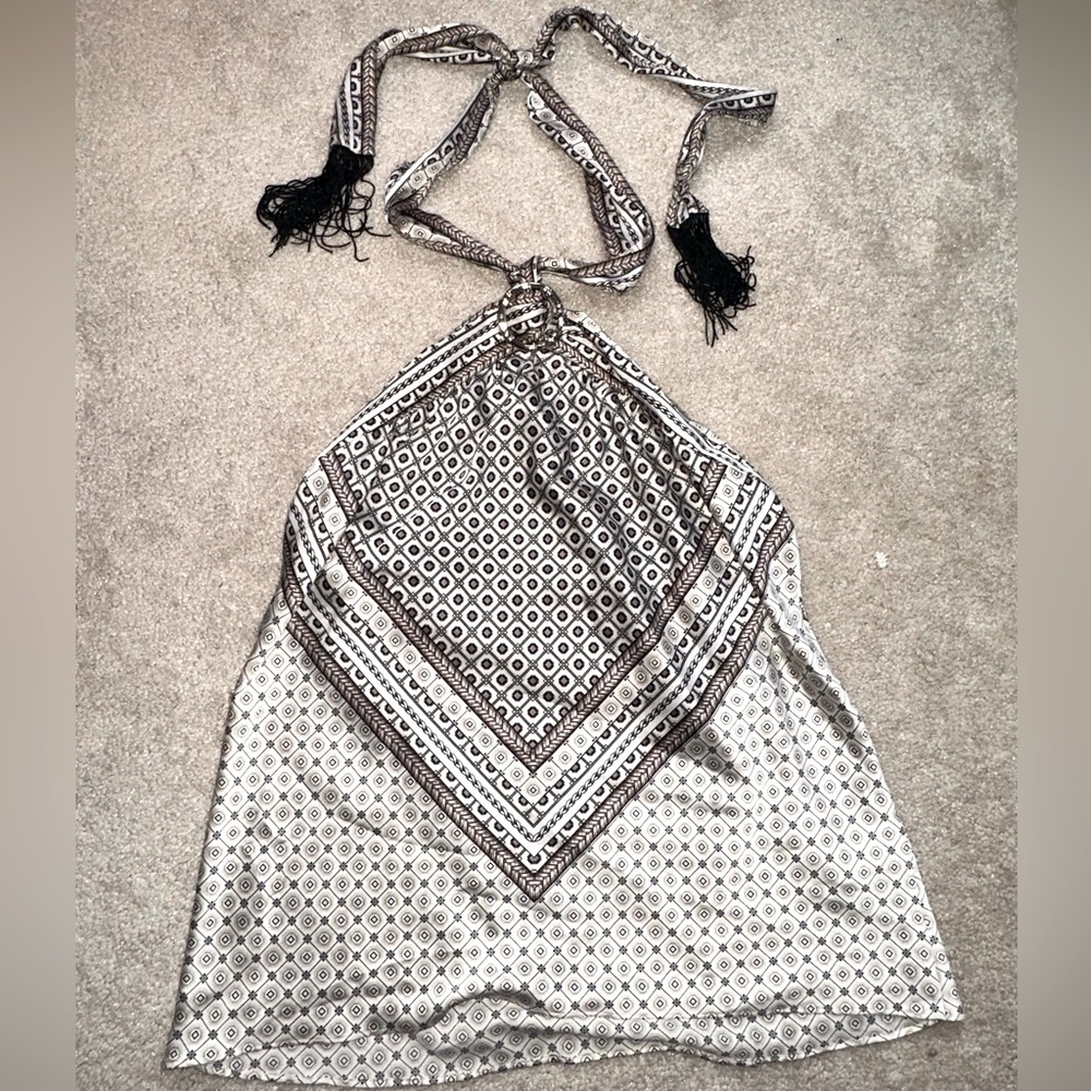 White House black market satin halter top